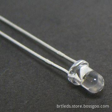 3mm Round Yellow Emitting LED Lamp with Water Clear Lens and 589nm Wavelength